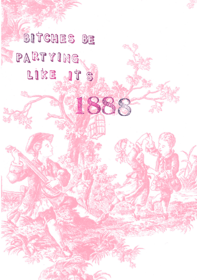 Pink Toile Bitches Be Partying Greeting Card Victoriana Greeting Cards Card