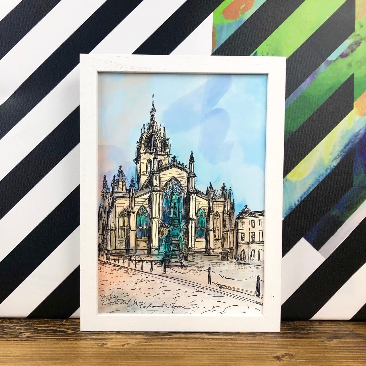 St Giles Cathedral & Parliament Square Matte Art Print Essential Edinburgh Art Print