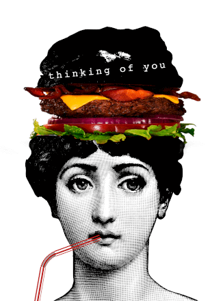 Thinking Of You Burger Greeting Card Victoriana Greeting Cards Card