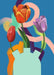 Through The Tulips - Red & Purple Giclée Art Print Through The Tulips Art Print