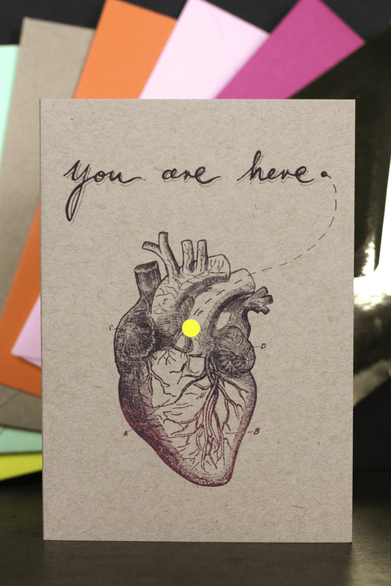 You Are Here Heart Greeting Card diedododa Cards Card