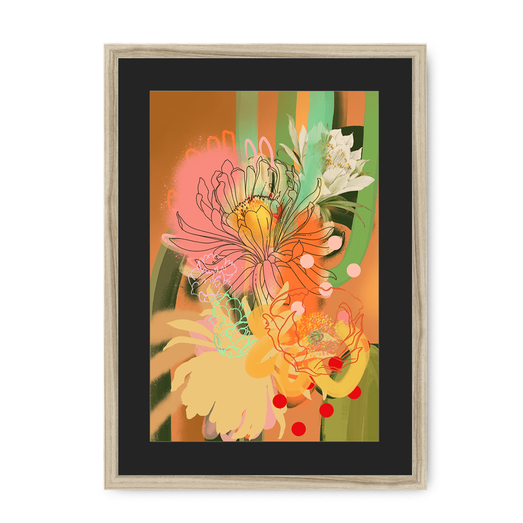 Chromatose Botanica - Cacti Framed Print Chromatose A3 (297 X 420 mm) / Natural / Black Mount Framed Print