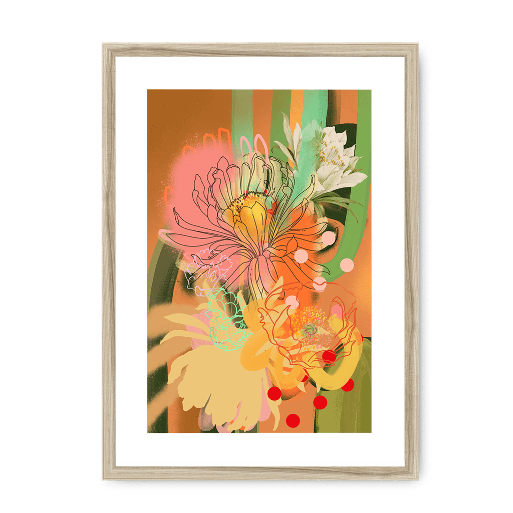 Chromatose Botanica - Cacti Framed Print Chromatose A3 (297 X 420 mm) / Natural / White Mount Framed Print