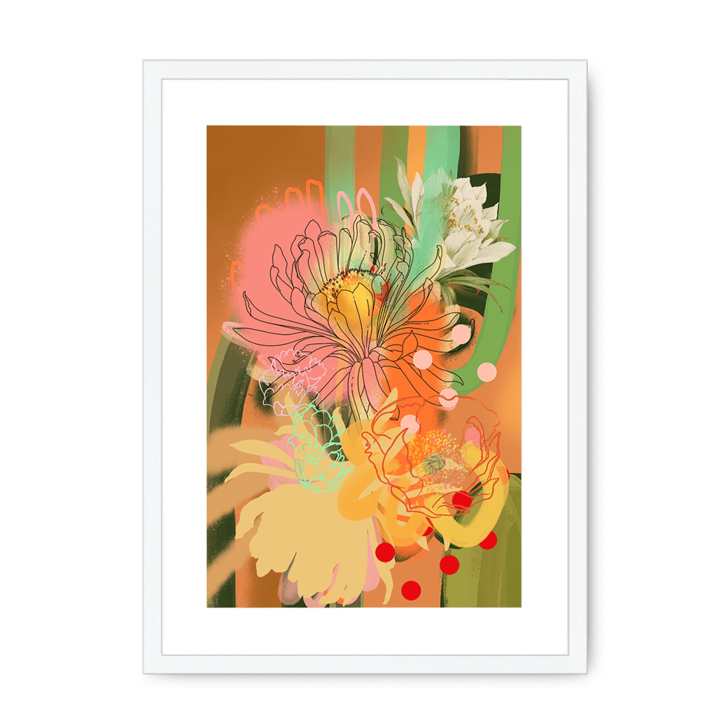 Chromatose Botanica - Cacti Framed Print Chromatose A3 (297 X 420 mm) / White / White Mount Framed Print