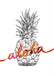 Aloha Pineapple Orange Matte Art Print Pineapple Parade Art Print