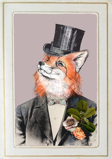 Fox In A Suit Matte Art Print Animals In Suits Art Print