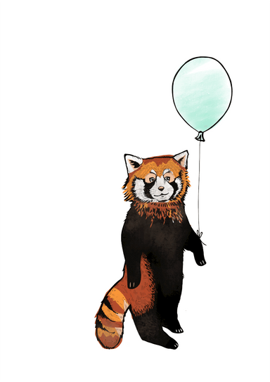 Balloon Panda Matte Art Print Food Fur & Feathers Art Print