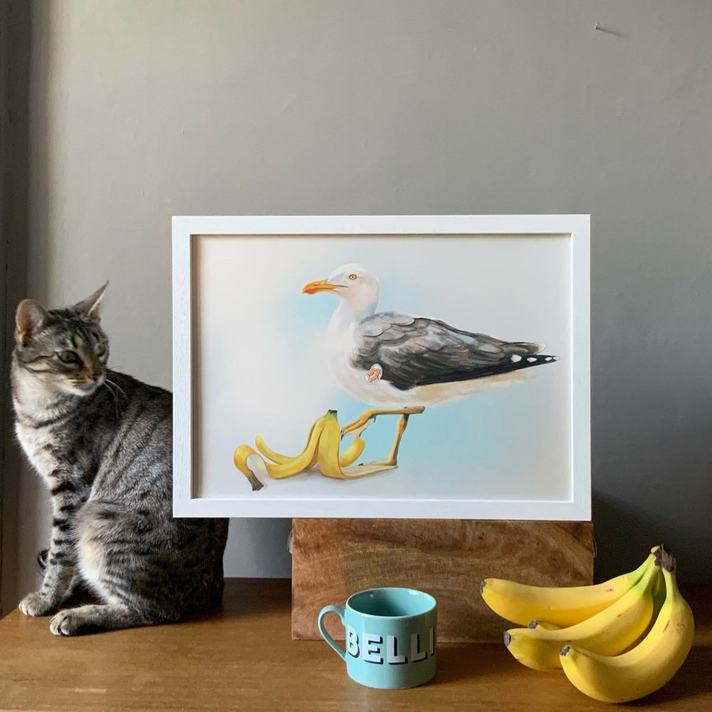 Banana Gull Giclée Art Print Sticky Beaks Art Print