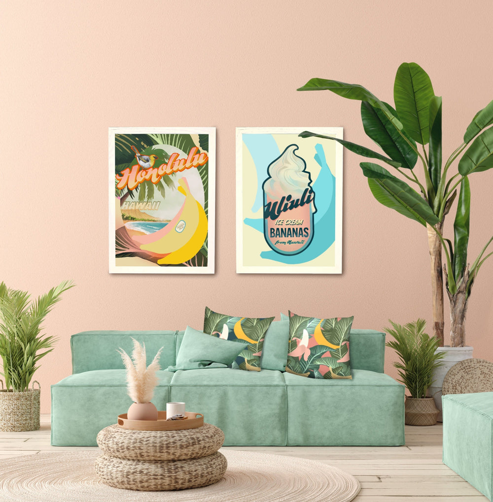 Banana Hawaiiana Giclée Art Print Fruity Patootie Art Print