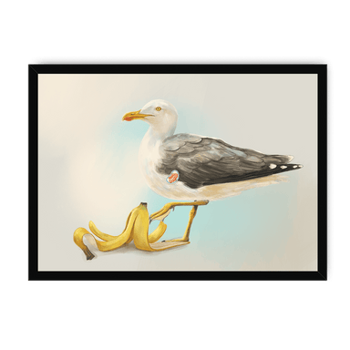 Banana Gull Framed Print Sticky Beaks A3 (297 X 420 mm) / Black / No Mount (All Art) Framed Print