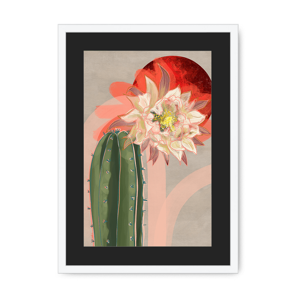 Bloodmoon Bloom Framed Print Heat Flares A3 (297 X 420 mm) / White / Black Mount Framed Print