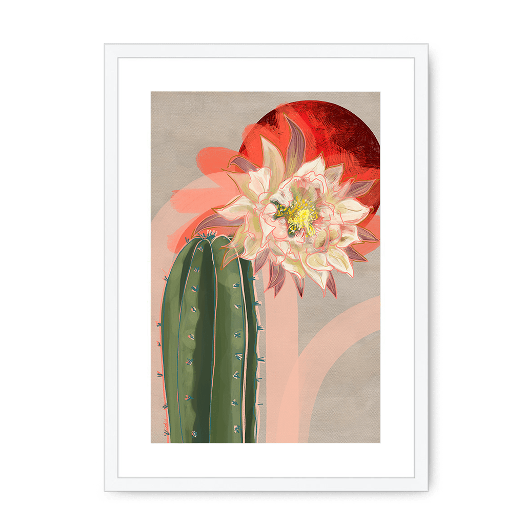 Bloodmoon Bloom Framed Print Heat Flares A3 (297 X 420 mm) / White / White Mount Framed Print