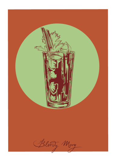 Bloody Mary Giclée Art Print Cocktail Cavalcade Art Print