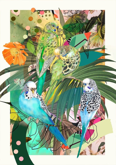 Blooming Budgerigars Matte Art Print The Gathering Art Print