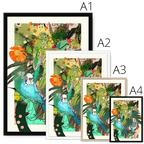 Blooming Budgerigars Matte Framed Print The Gathering Framed Print
