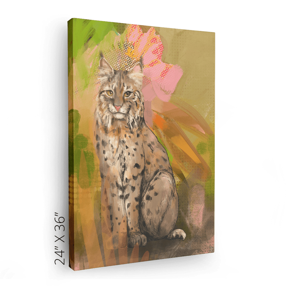 Bobcat Botanica Canvas Print Pawky Paws Canvas Print