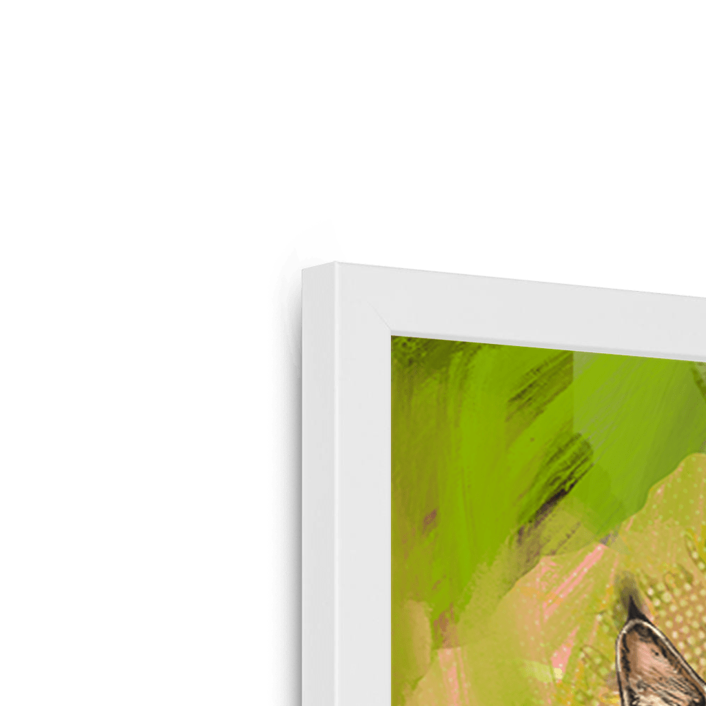 Bobcat Botanica Framed Print Pawky Paws Framed Print