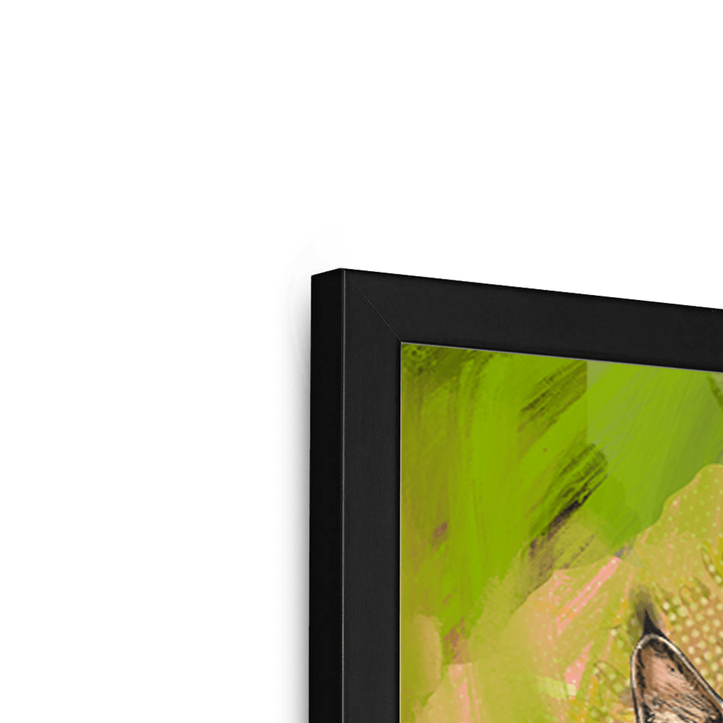 Bobcat Botanica Framed Print Pawky Paws Framed Print