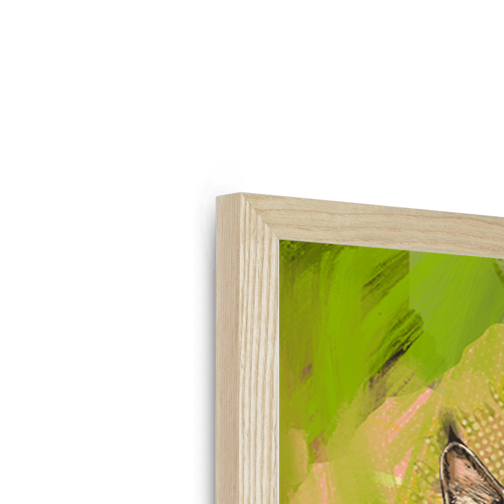 Bobcat Botanica Framed Print Pawky Paws Framed Print