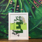 Botanical Alphabet E Matte Art Print Botanical Alphabet Art Print