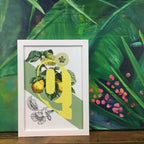 Botanical Alphabet Q Matte Art Print Botanical Alphabet Art Print