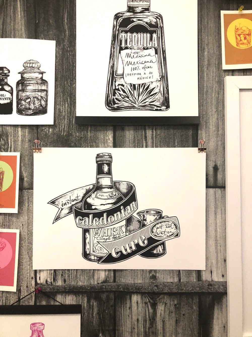 Caledonian Cure Matte Art Print Potion & Poison Bottles Art Print