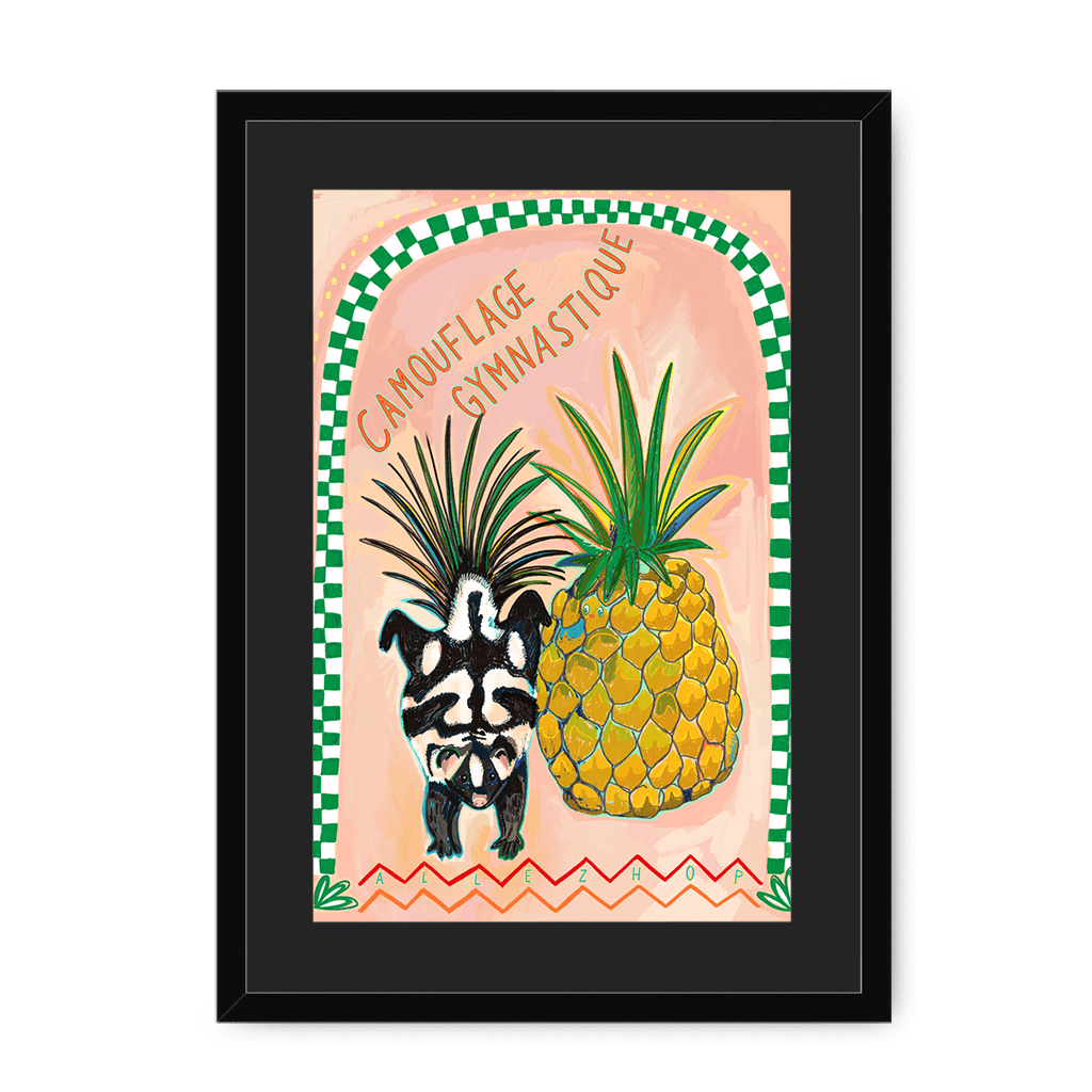 Camouflage Gymnastique Framed Print Aventures Des Créatures A3 (297 X 420 mm) / Black / Black Mount Framed Print