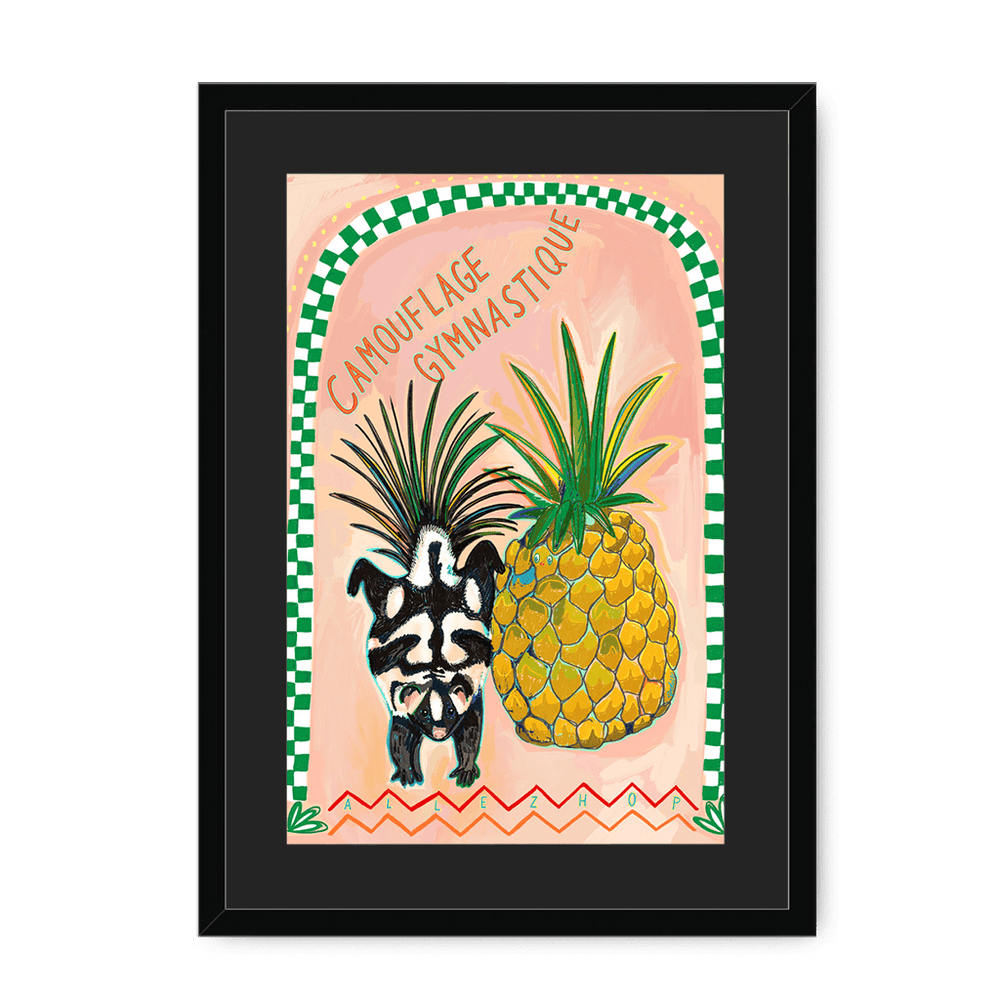 Camouflage Gymnastique Framed Print Aventures Des Créatures A3 (297 X 420 mm) / Black / Black Mount Framed Print