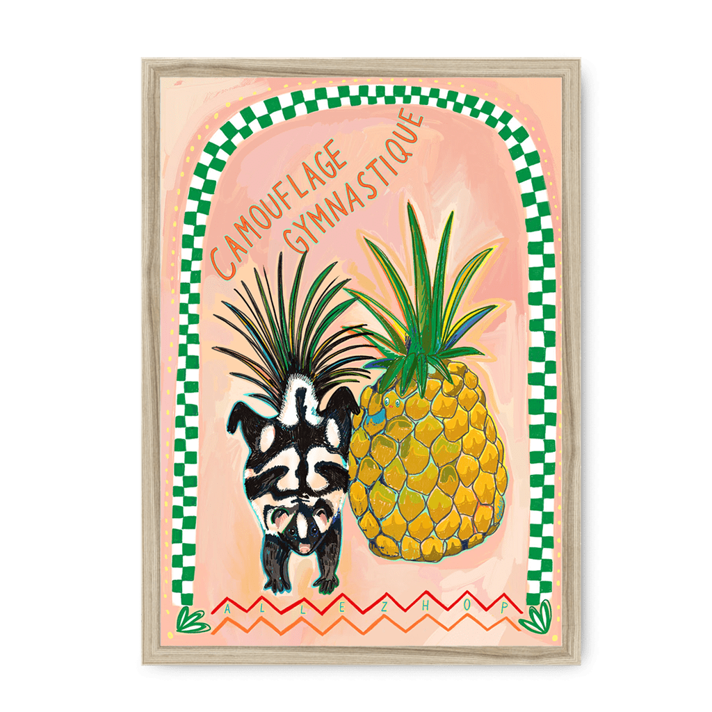 Camouflage Gymnastique Framed Print Aventures Des Créatures A3 (297 X 420 mm) / Natural / No Mount (All Art) Framed Print