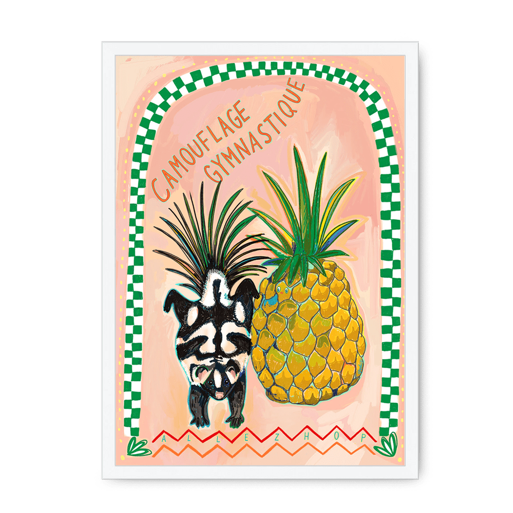 Camouflage Gymnastique Framed Print Aventures Des Créatures A3 (297 X 420 mm) / White / No Mount (All Art) Framed Print