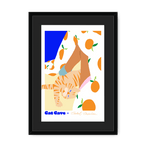 Content Contortions Framed Print Cat Cave Antics A3 (297 X 420 mm) / Black / Black Mount Framed Print