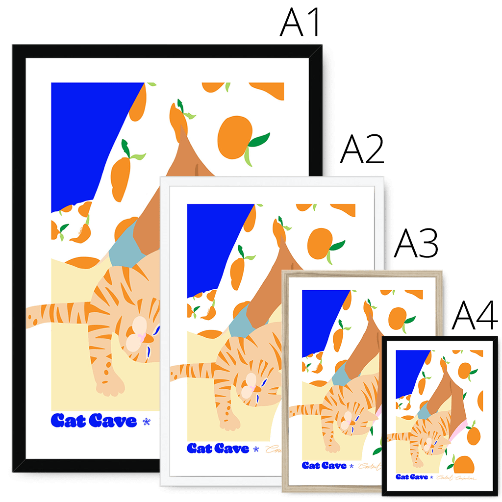 Content Contortions Framed Print Cat Cave Antics Framed Print