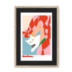 Dopey Disdain Framed Print Cat Cave Antics A3 (297 X 420 mm) / Natural / Black Mount Framed Print