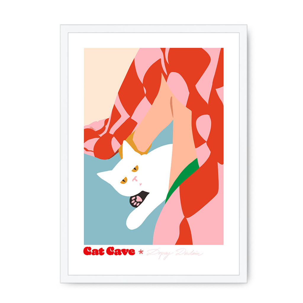 Dopey Disdain Framed Print Cat Cave Antics A3 (297 X 420 mm) / White / No Mount (All Art) Framed Print