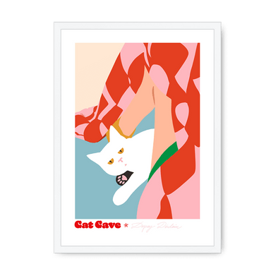 Dopey Disdain Framed Print Cat Cave Antics A3 (297 X 420 mm) / White / No Mount (All Art) Framed Print
