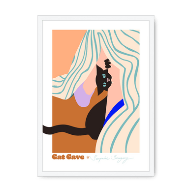Surprise Savagery Framed Print Cat Cave Antics A3 (297 X 420 mm) / White / No Mount (All Art) Framed Print