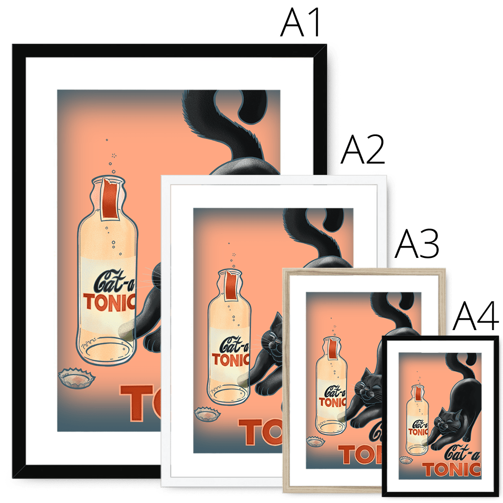 CataTonic Giclée Framed with a Mount Print ADimals Mounted Print