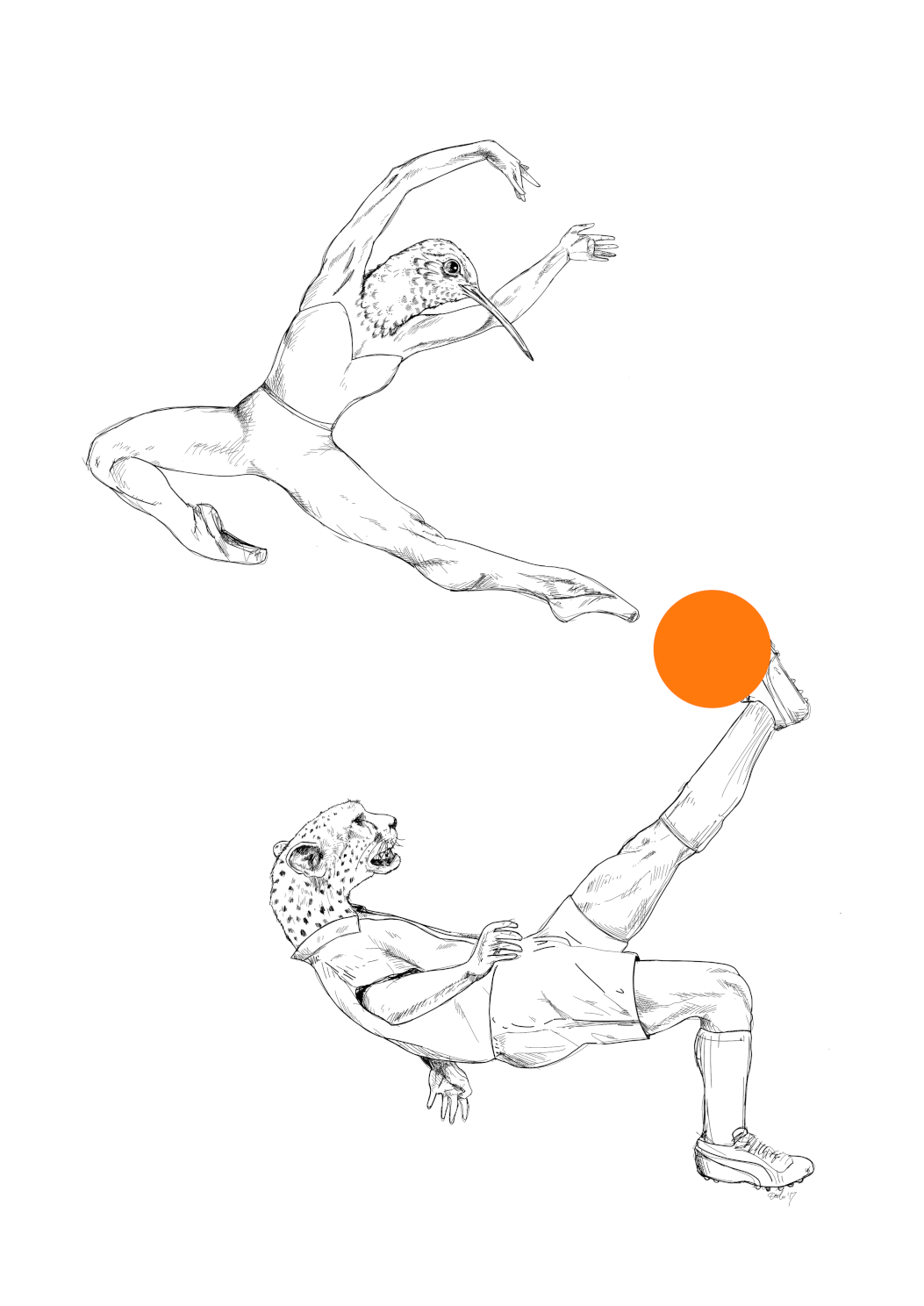 Cheetah vs Hummingbird Matte Art Print Dancers Art Print