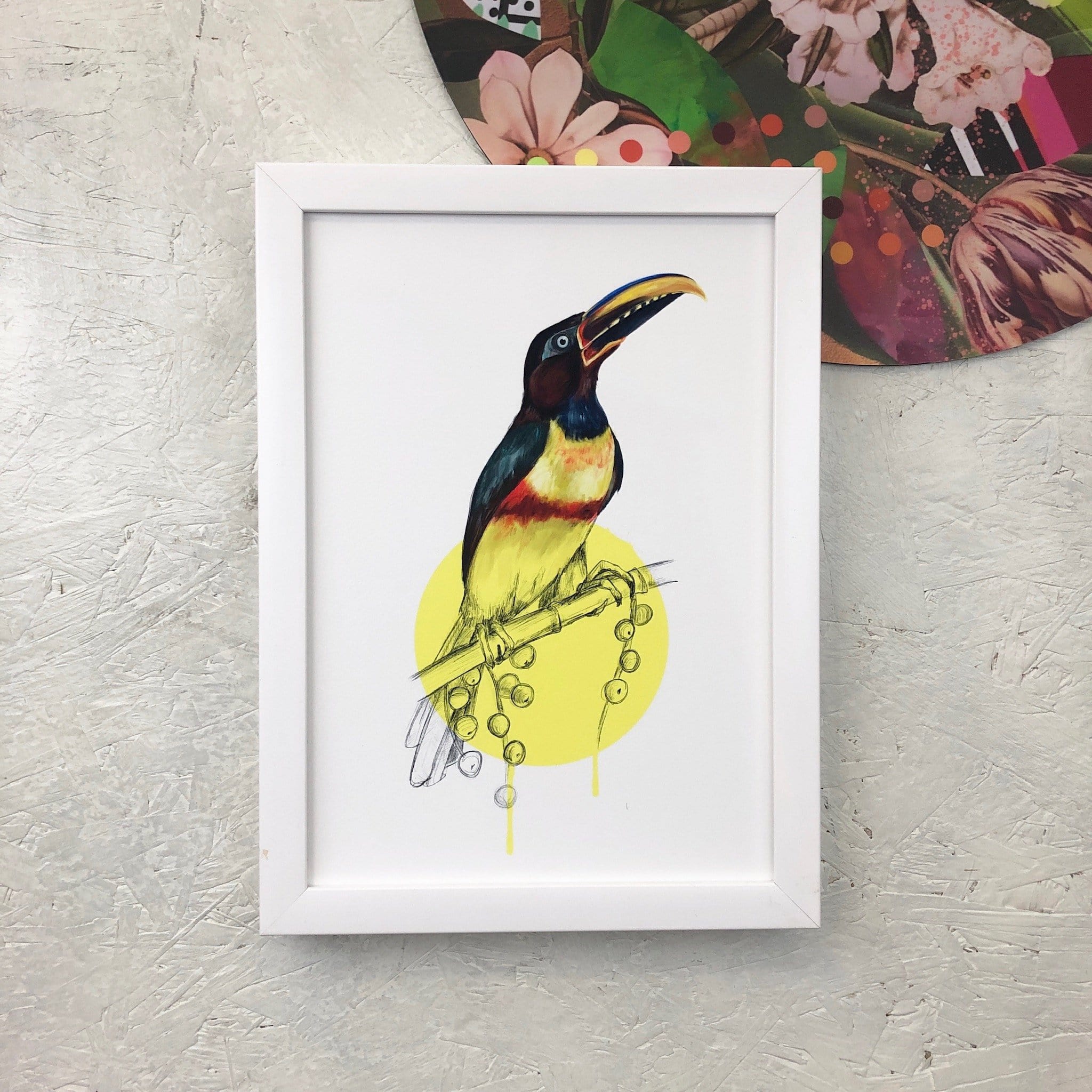 Chestnut Eared Araçari Giclée Art Print Drippy Birds Art Print