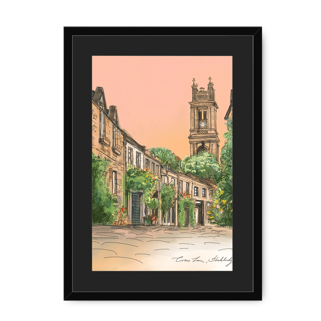 Circus Lane Edinburgh Framed Print Essential Edinburgh A3 (297 X 420 mm) / Black / Black Mount Framed Print