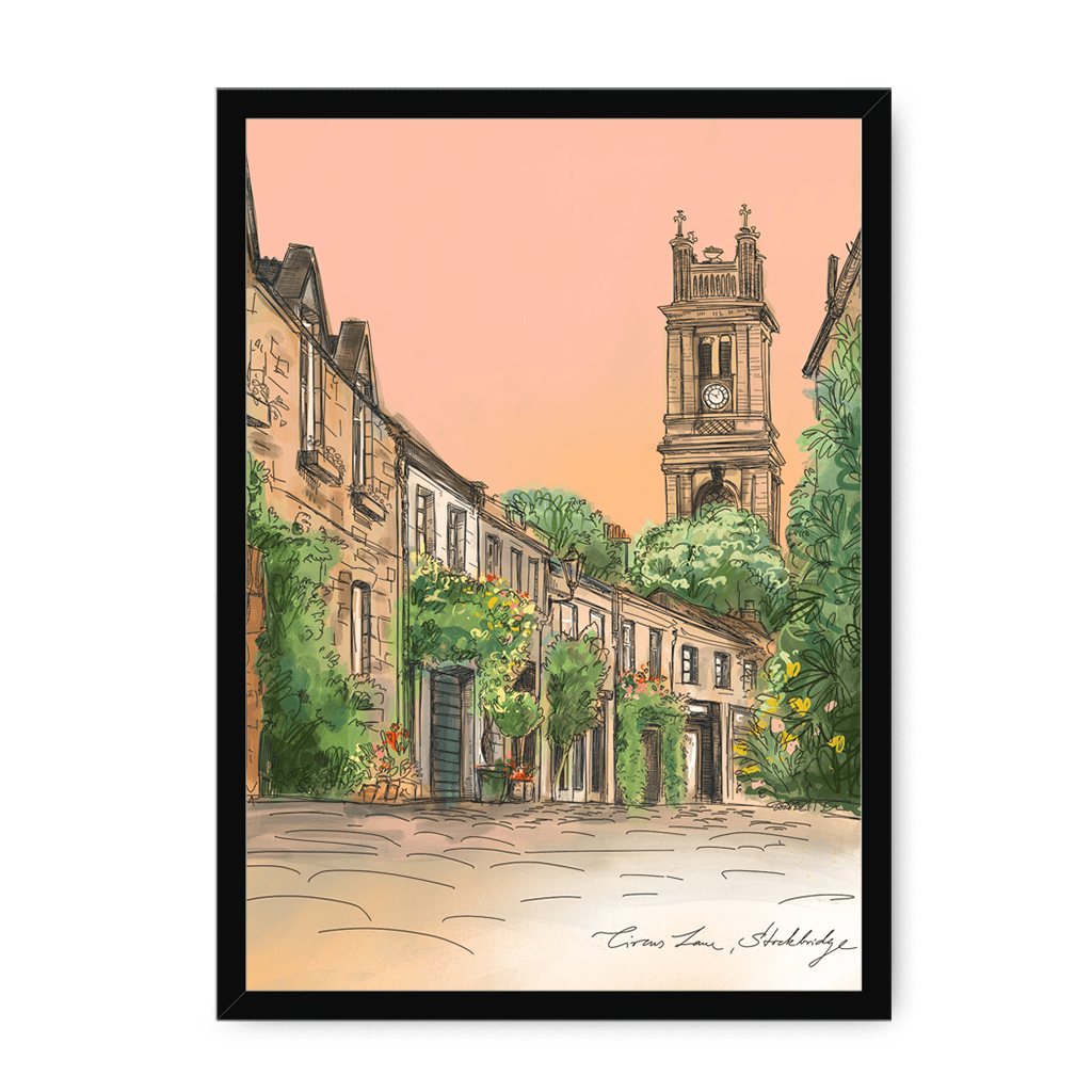 Circus Lane Edinburgh Framed Print Essential Edinburgh A3 (297 X 420 mm) / Black / No Mount (All Art) Framed Print
