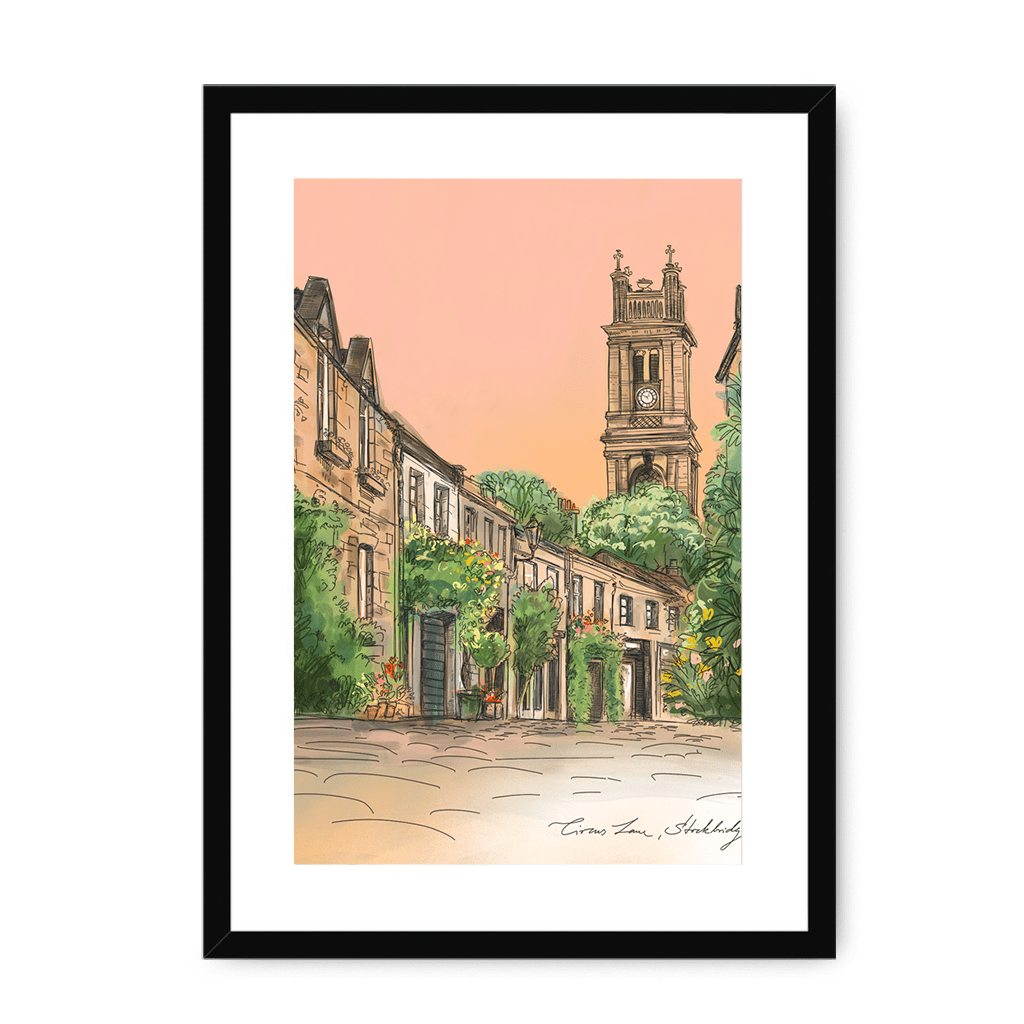 Circus Lane Edinburgh Framed Print Essential Edinburgh A3 (297 X 420 mm) / Black / White Mount Framed Print