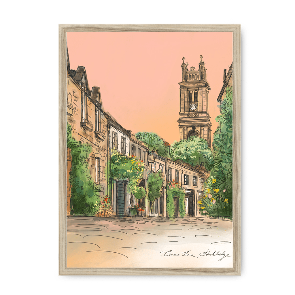 Circus Lane Edinburgh Framed Print Essential Edinburgh A3 (297 X 420 mm) / Natural / No Mount (All Art) Framed Print