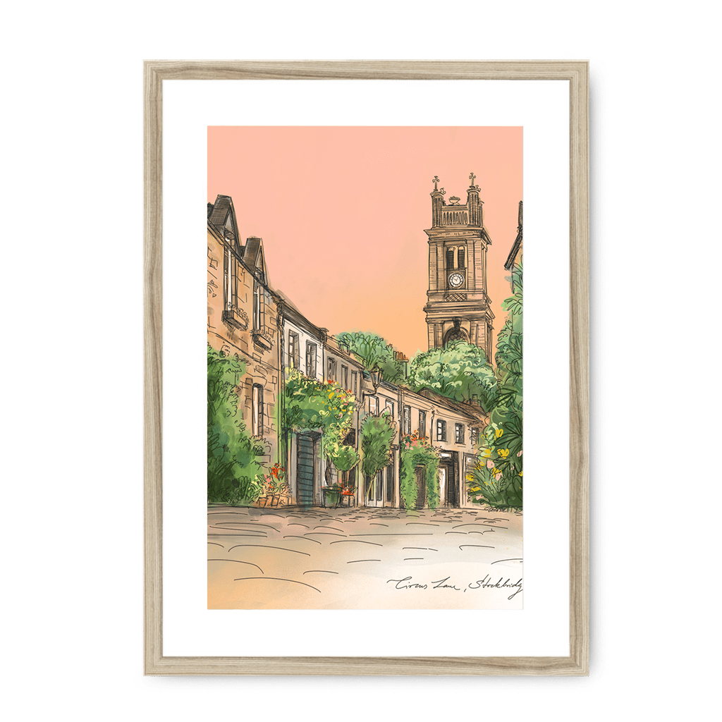 Circus Lane Edinburgh Framed Print Essential Edinburgh A3 (297 X 420 mm) / Natural / White Mount Framed Print