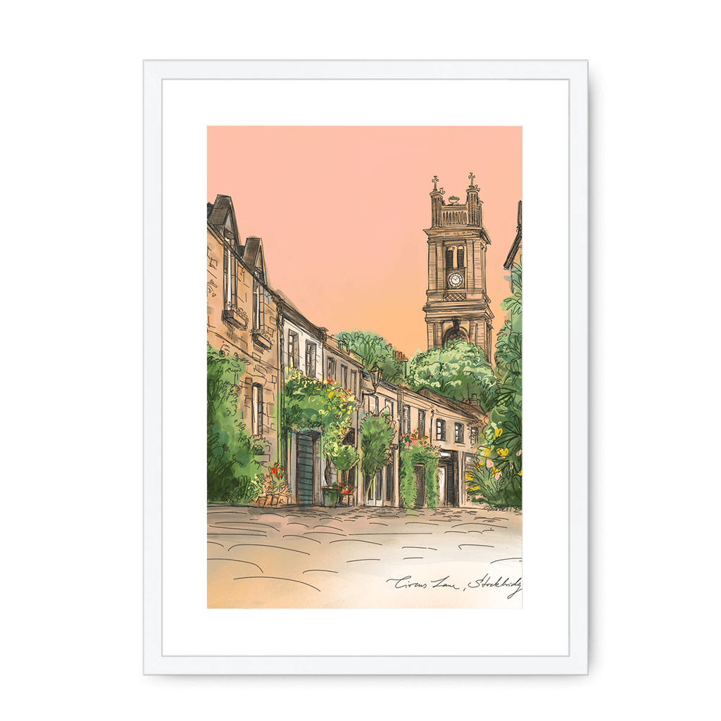 Circus Lane Edinburgh Framed Print Essential Edinburgh A3 (297 X 420 mm) / White / White Mount Framed Print