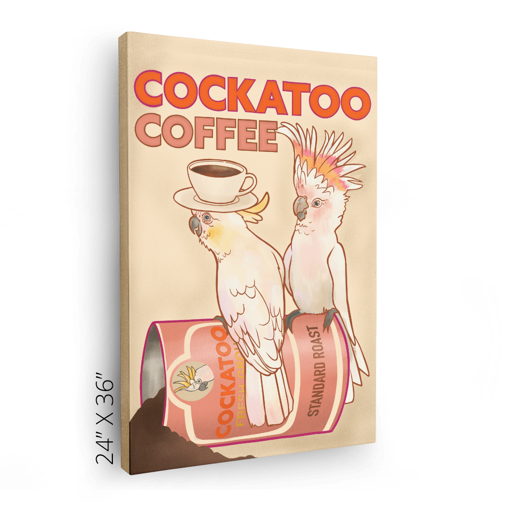 Cockatoo Coffee Canvas Print ADimals Canvas Print