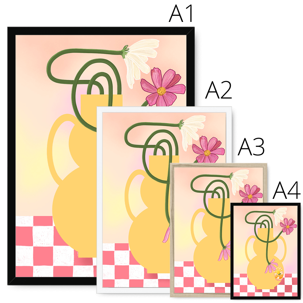 Cosmos In Yellow Framed Print Happy Stems Framed Print