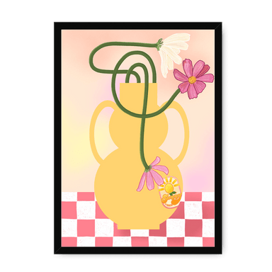 Cosmos In Yellow Framed Print Happy Stems A3 (297 X 420 mm) / Black / No Mount (All Art) Framed Print