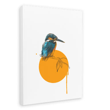 Kingfisher Canvas Print Drippy Birds 28"x40"(70x100 cm) Canvas Print