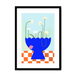 Daisies In Blue Framed Print Happy Stems A3 (297 X 420 mm) / Black / White Mount Framed Print